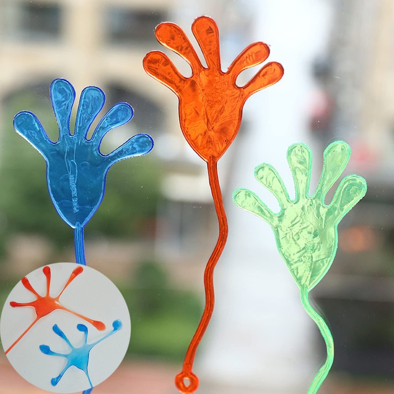 iJiZuo 12 Colorful Hands, 4 Colors Sticky Hands, with Handle
