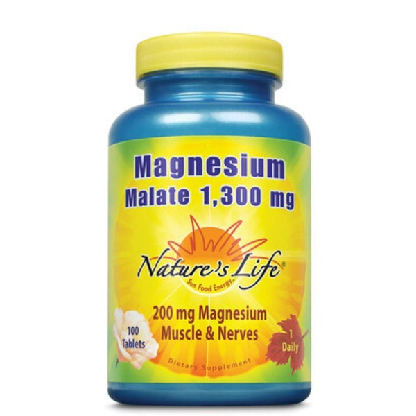 Nature's Life Magnesium Malate Tablets, 1300 Mg | 100 Count