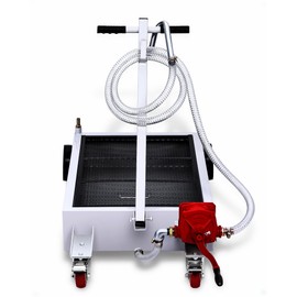 Oil Drain Pan,15 Gallon Heavy Duty Oil Drain Tank with T-Handle, Portable Low Profile Oil Drain Pan, Large Capacity Truck Oil Change Pan for Car,SUVS and Trucks