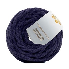 MAKRAMA Hilaza de Algodón 4mm Macramé Mini 150gr Colores (Morado Oscuro)