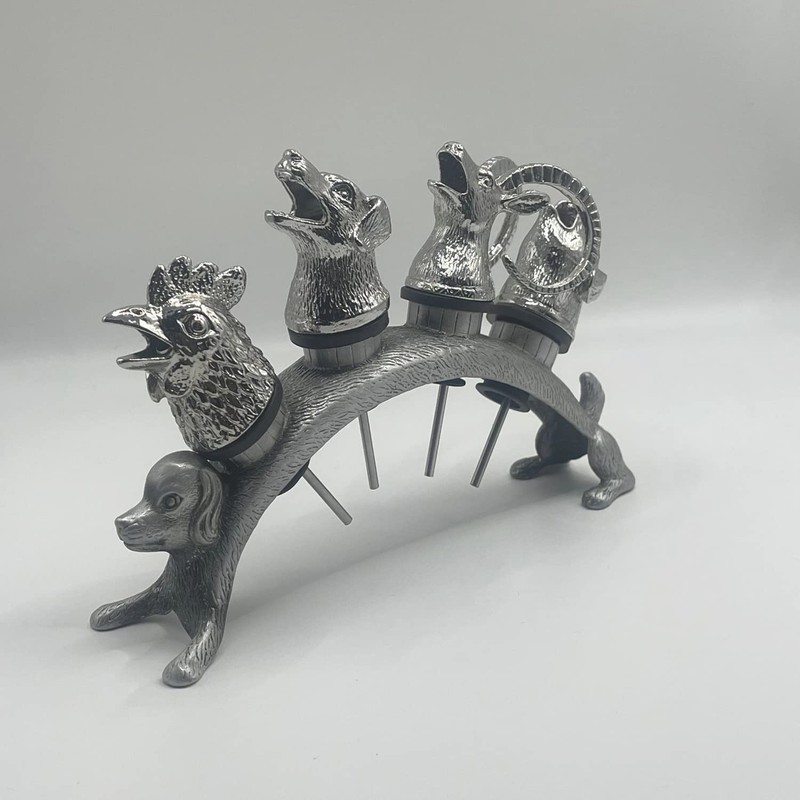 FAFAXOXO Animal Wine Pourer and Wine Bottle Stopper Holde Display