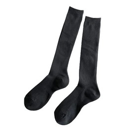 Women's High Socks, Cotton Blend, Ribbed, High Socks, 9.1 - 9.8 inches (23 - 25 cm), Made in Japan, Length 14.2 inches (36 cm), 2 Pairs