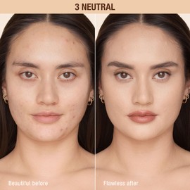 Charlotte Tilbury Airbrush Flawless Matte Foundation - Full Coverage Liquid Makeup with a Natural-Matte Finish - Smoothes & Blurs Pores - Waterproof & Transfer Resistant - 3 Neutral