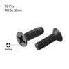 sourcing map M3.5 x 12mm Phillips Screw Fastener Black for