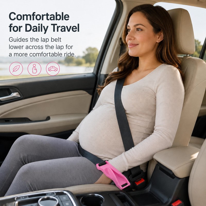 Pregnancy Seat Belt Comfort Adjuster – Maternity Lap Belt Positioning