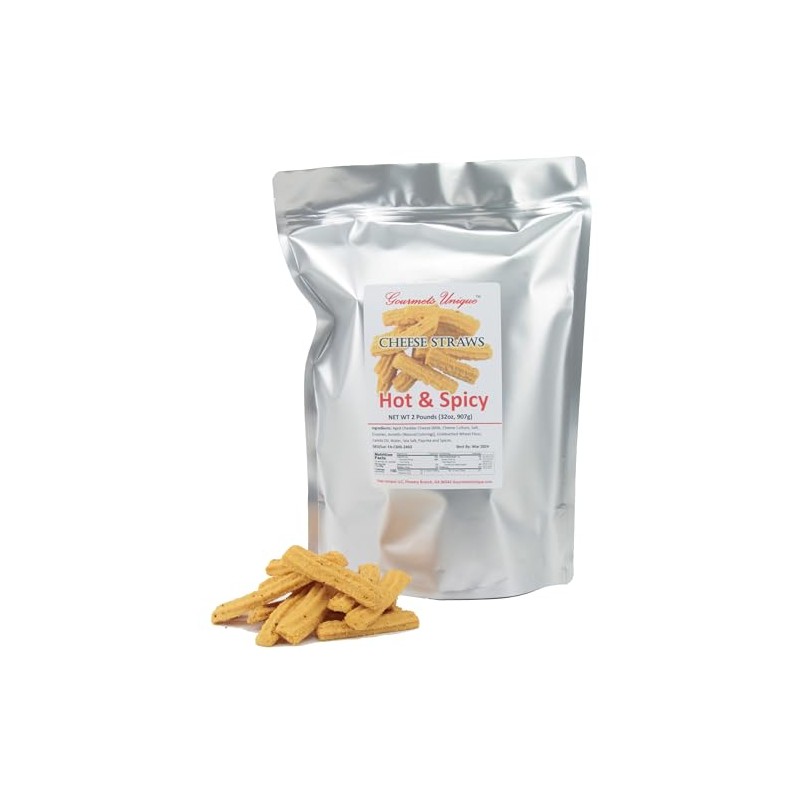 Southern Gourmet Cheese Straws, Hot and Spicy Cheddar, 2 Pounds
