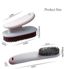 PLSMY Household Cleaning Brushes,Clothes Brush,Long and Short Brush,Soft Brush,Suitable for Wide Range of Cleaning Kitchen/Bathroom/Outdoor/Clothing,2-Piece Set.(Gray)