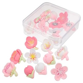 Housoutil Chinchetas Decorativas De Flores De Durazno 30 Piezas Alfileres para Tablón De Corcho Y Pared Pines De Fotos para Oficina Y Hogar Tachuelas Resistentes Y Versátiles