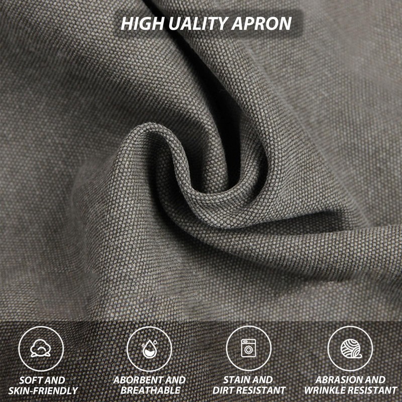 HIUOUIH Men's Kitchen Apron 76 x 68 cm Cooking Apron