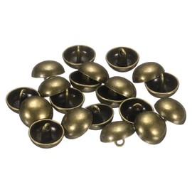 HARFINGTON 20pcs Half-Domed Metal Sewing Buttons, 15mm / 9/16" Half Round Mushroom Pearl Cap Metal Buttons with Shank for Blazer Suit, Coat, Jacket Cloth Garment Decoration, Bronze