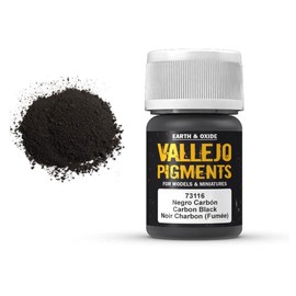 VALLEJO 35 ML PIGMENTS - CARBON SMOKE,BLACK