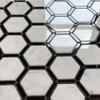 Stone Center Online Carrara White Marble 2 inch Hexagon w/Nero