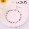 EXGOX Silver Bracelet for Women,925 Sterling Silver Love Shiny Crystal