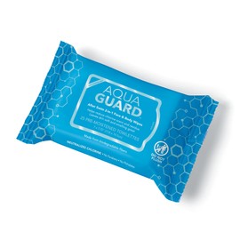 AQUA GUARD After-Swim Face & Body Wipes | Neutralize chlorine scent and residue | Moisturizing RINSE-FREE Formula (1 Pack of 25)
