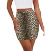 Women's Mini Pencil Skirt - High Waisted Cheetah Print Bodycon