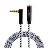 CableCreation Headphone Extension Cable, 90 Degree TRRS 3.5mm Male to Female Audio Extension Cable 4-Conductor(Microphone Compatible), 6 Feet
