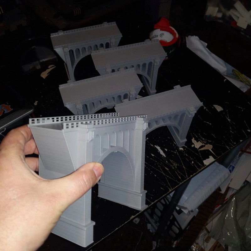 Spencer-3D HO Scale One Arch Viaduct Short bridge 5 Sections