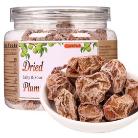 QuirkTech Chinese Dried Plums 8.8 OZ (Preserved Plum) –Traditional Asian Li Hing Mui,Sweet & Sour Salty Dried Plum for Snacking & Flavoring any Iced Beverage, Hawaiian Snacks