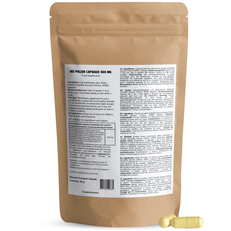 Cupplement Bee Pollen 240 Capsules 98% Extract 500 mg per