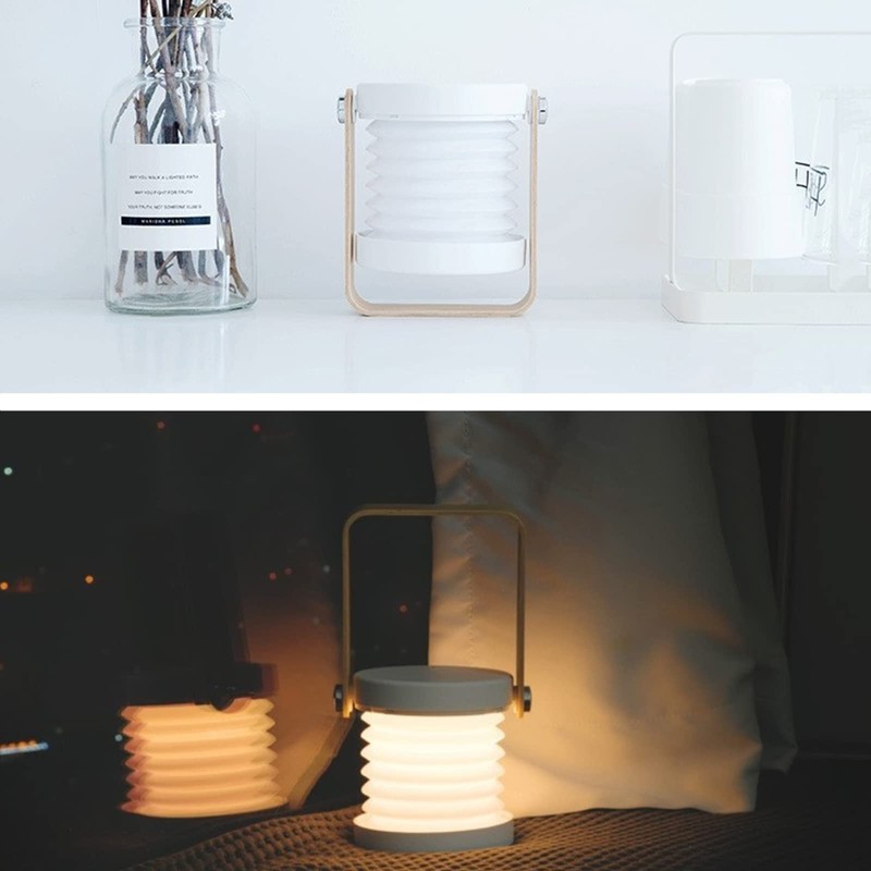 ALLOMN Folding Table Lamp, Multifunctional Folding Reading Light Portable Telescopic