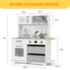 Play Kitchen for Kids, Wooden Kitchen Toy Playset with Stove,