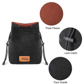 S-ZONE Soft Camera Bag DSLR Insert Handbag Drawstring Lens Case Compatible with Canon Nikon Sony