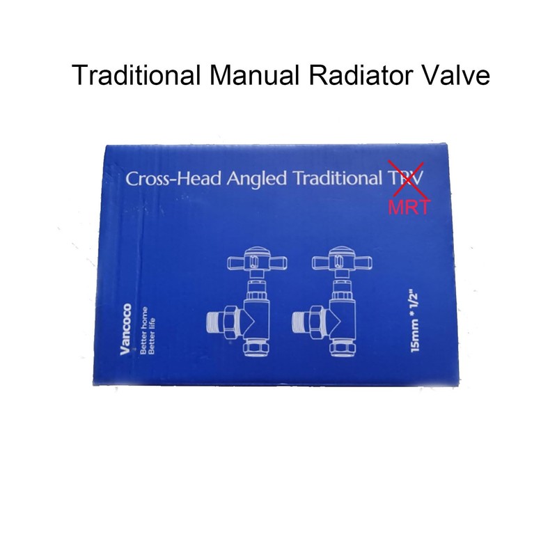 VANCOCO Angled Traditional Radiator Valve (Pair) - Traditional Chrome Radiator