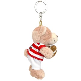 Niki Love Bear/Rugby Keychain 3.9 inches (10 cm) for Kids, Braun, 10 cm