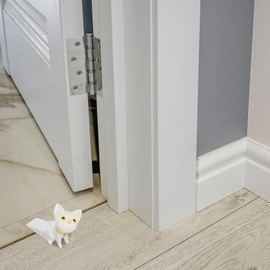 Operitacx Tope De Puerta Antideslizante Protector De Dedos Con Diseño Creativo De Gato Para Hogar Oficina 6.49X2.95X4.52 Pulgadas Evita Cierres Bruscos Y Rayones En Pisos