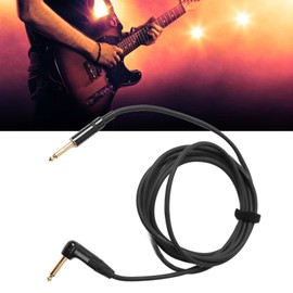 FLanger Gold Instrument Cable 6ft, 1/4in TS Male Plugs, Gold Contacts, Straight Connectors, Clear Sound Transmission (Straight Elbow Plug)