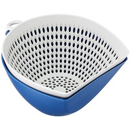 Pearl Metal C-6262 Chilitori Colander Bowl, Blue, Made in Japan, Made in Japan