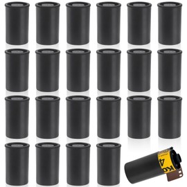 WangLaoWu Pack of 30 Film Canisters with Lids, Black Small Plastic Canister with Lid, Plastic for Scientific Activities, Film Cans, Small Parts, Black
