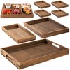 Yangbaga Rustic Wooden Serving Trays with Handle - Set of