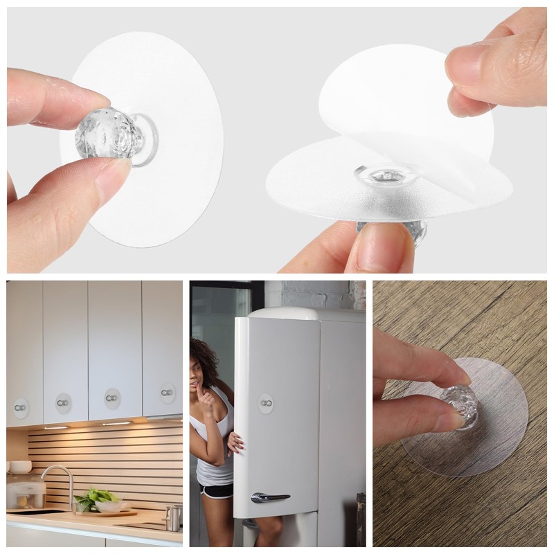 Ptwola 4 Pcs Self Adhesive Cabinet Drawer Pull Knobs No
