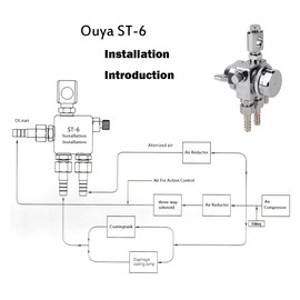 Ouya ST-6 Pneumatic Adjustable Pressure Feed Automatic Spray Gun for All Kind of Liquid Spraying,Like Paint Oil Water Solvent,Heavy Duty Sprayer Set with CYL (Nozzle Size:1.0mm)