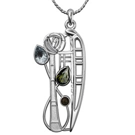 CHARLES RENNIE MACKINTOSH Silver Pendant - Nairn Necklace. Art Nouveau Mackintosh Jewellery 375