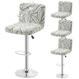 Bifaunvogel Waterproof Bar Stool Covers with Backs 4 Pack Stretch Bar Stool Chair Covers Counter Height Bar Stools Slipcover Washable Swivel Bar Chair Covers for Kitchen Dining Room Gray