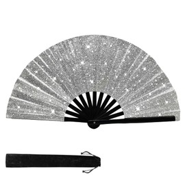 INABULETWO 13 inchs Large Rave Fan Popping Fan Clacking Fans for Line Dancing Hand Fans, Big Foldable Boots on The Ground Hand Handheld Line Dance Clap Fans