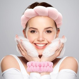 Triko Diademas para Cabello Mujer, Diadema Skincare de Esponja Antideslizante, Diademas Faciales para SPA y Cuidado de la Piel, Diadema para Lavar la 