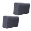 Levemolo 2pcs Dark Grey Elastic Sofa Armrest Protective Towels for