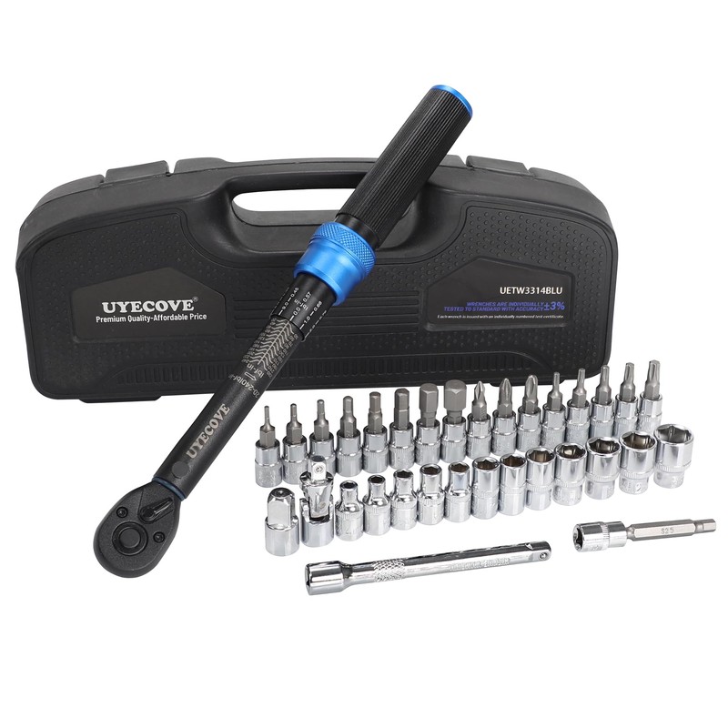 1/4-Inch Drive Click Torque Wrench Set, 33Pcs Bike Torque Wrench