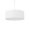 Modern 3-Light White Drum Pendant Light Fixture, 16''Nickel Fabric Shade,