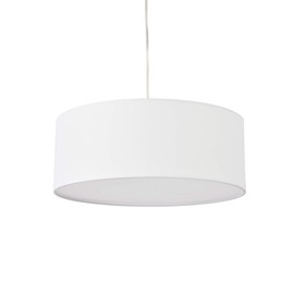 Modern 3-Light White Drum Pendant Light Fixture, 16''Nickel Fabric Shade, Acrylic Diffuser,Hanging Ceiling Lights,Simple Mid-Century Chandelier for Entryway,Hallway,Dining Room,Bedroomand Foyer