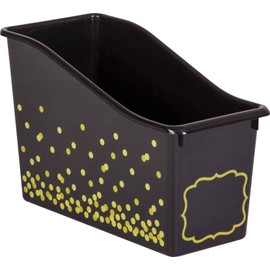 Teacher Black Confetti Plastic Book Bins - 6 Pack