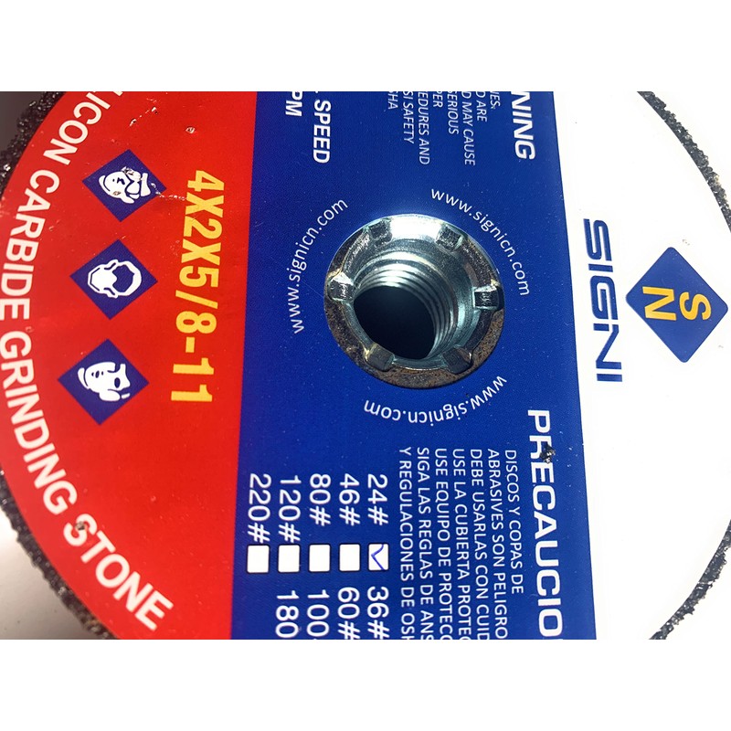SIGNI 4 inch Silicon carbide Grinding Stone with 5/8 arbor