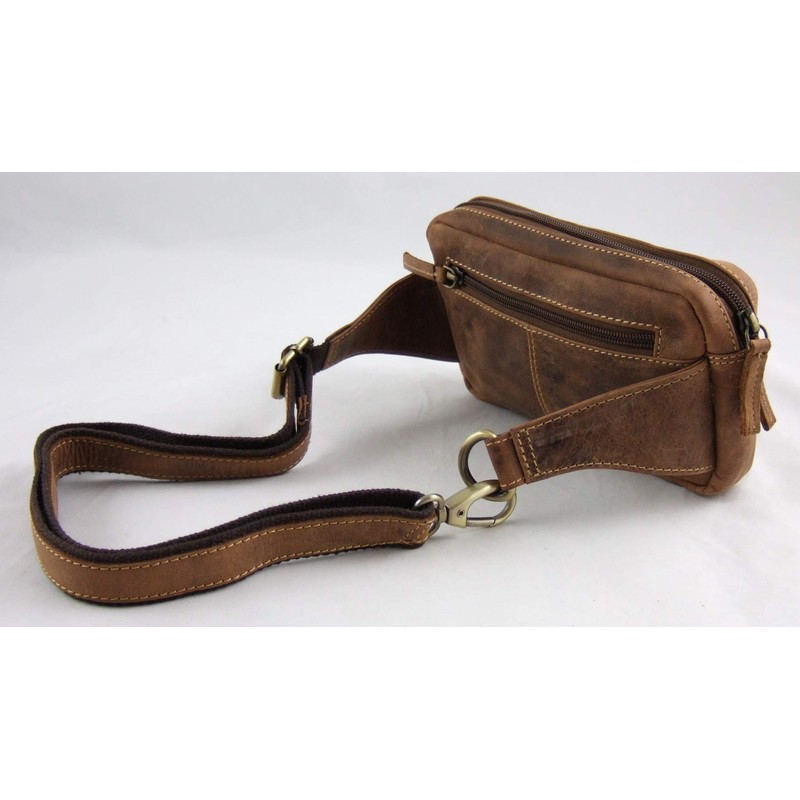 Greenburry Vintage Leather Belt Bag, 20 cm, Brown, One Size,