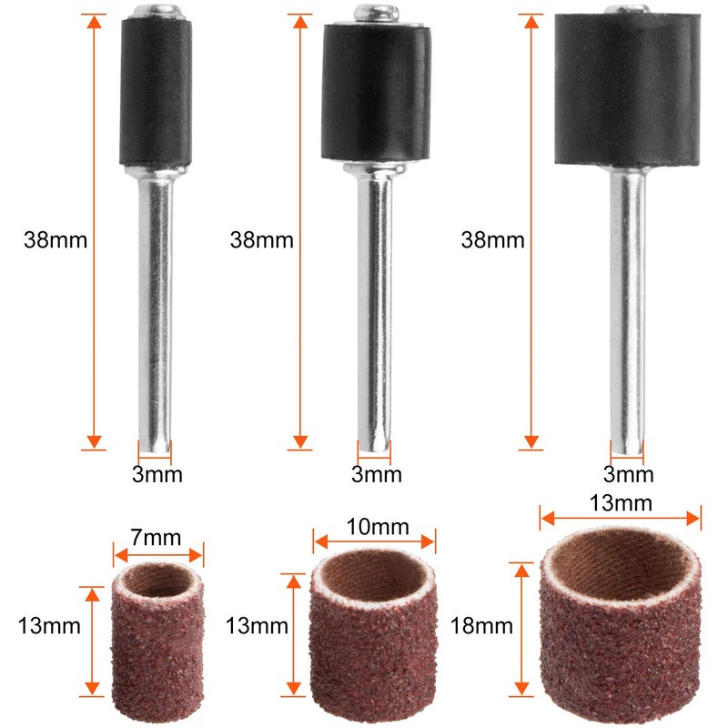 Starvast 338 Pieces Sanding Drum with Plastic Box, Consisting of