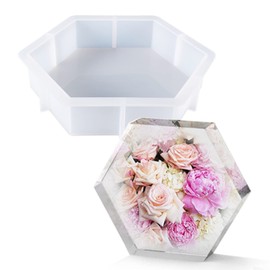 Cayway Molde de silicona de resina grande redondo molde de silicona epoxi cristales moldes de silicona para preservación de flores, fundición de resina, bricolaje boda, decoración del hogar