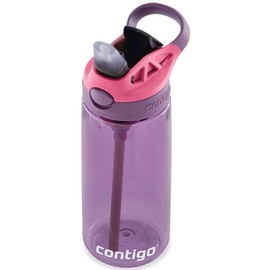 Contigo Aubrey Kids 20oz Cleanable Water Bottle with Silicone Straw, Spill-Proof Lid, Eggplant - Dishwasher Safe and Ideal for Everyday Use