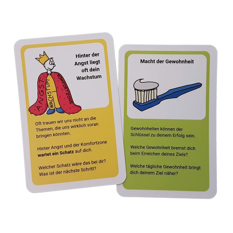 Coaching cards set - setting goals, sticking to them, solving